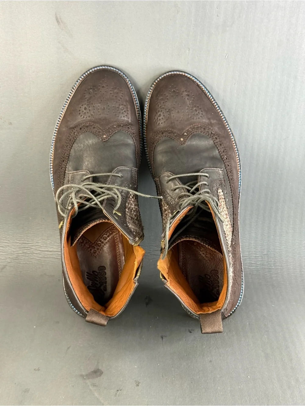 Johnston & Murphy J&M 1850 wingtip tweed boot shoes men’s size 9.5
